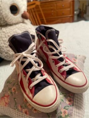 Converse Kids High-Top Sneakers in Red, Navy & White
